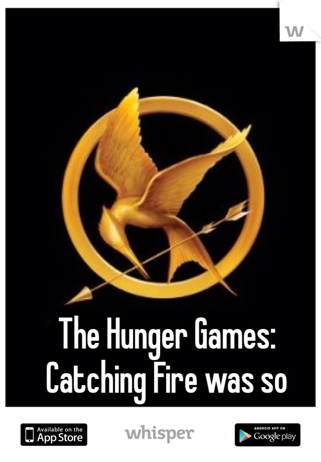 The Hunger Games: Catching Fire was so amazing.