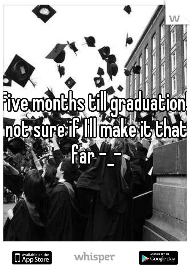 Five months till graduation! not sure if I'll make it that far -_-