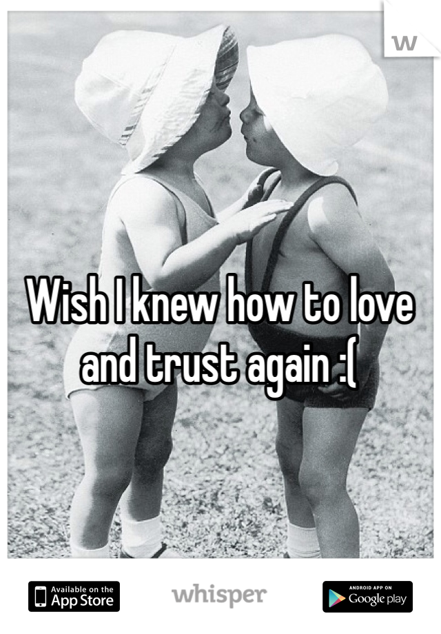 Wish I knew how to love and trust again :(