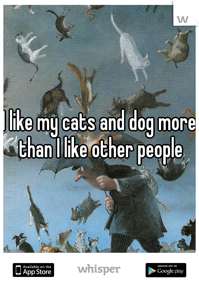 I like my cats and dog more than I like other people