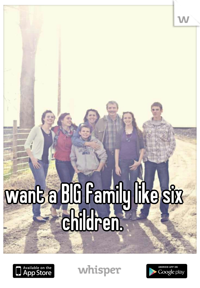 I want a BIG family like six children.