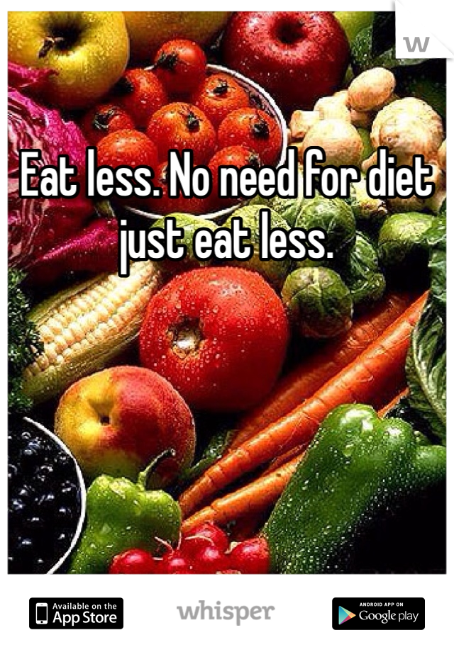 Eat less. No need for diet just eat less. 
