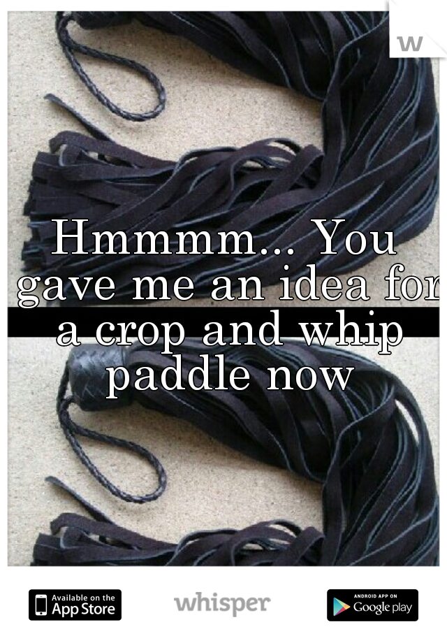 Hmmmm... You gave me an idea for a crop and whip paddle now