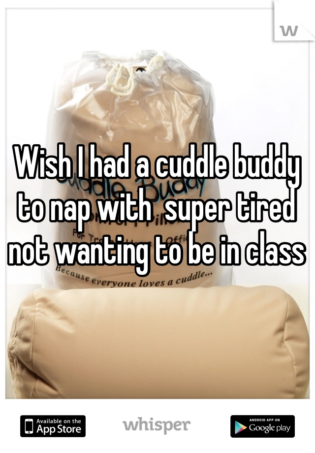 Wish I had a cuddle buddy to nap with  super tired not wanting to be in class