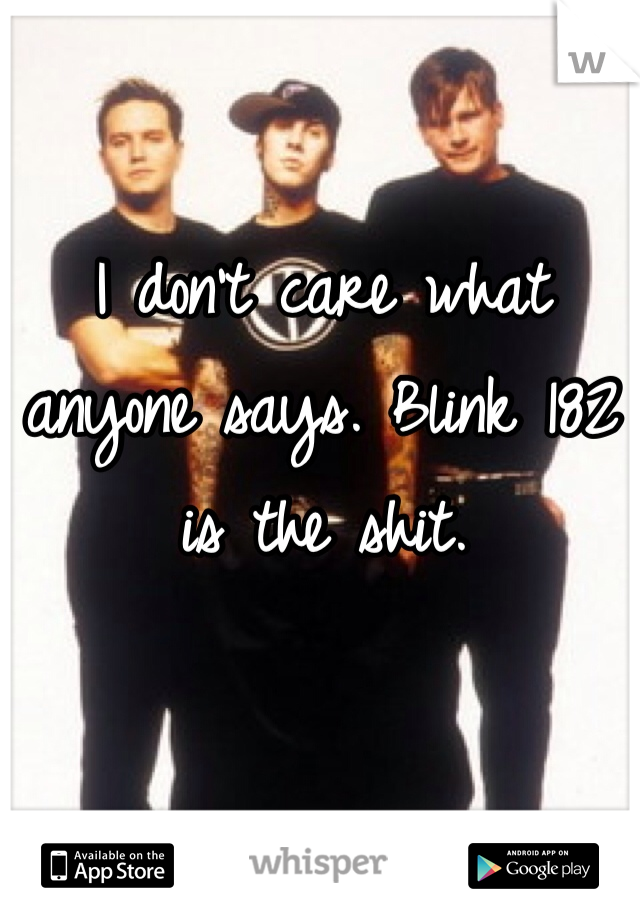 I don't care what anyone says. Blink 182 is the shit.