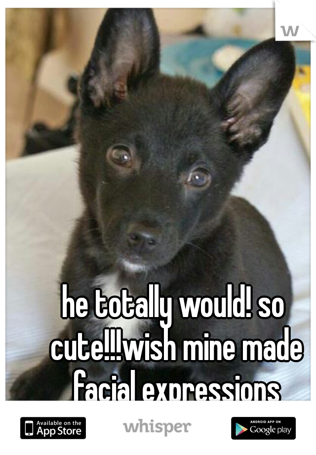 he totally would! so cute!!!wish mine made facial expressions