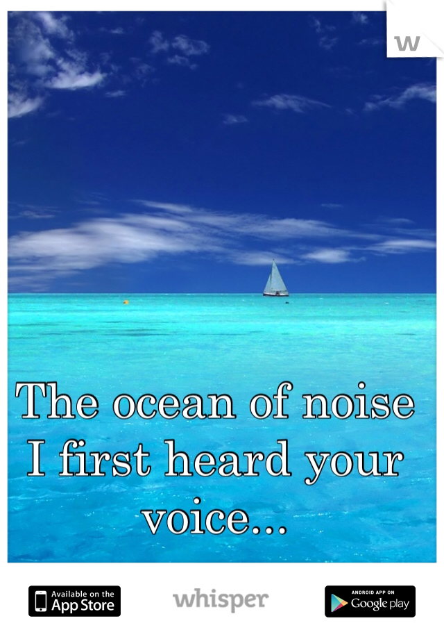 The ocean of noise 
I first heard your voice...