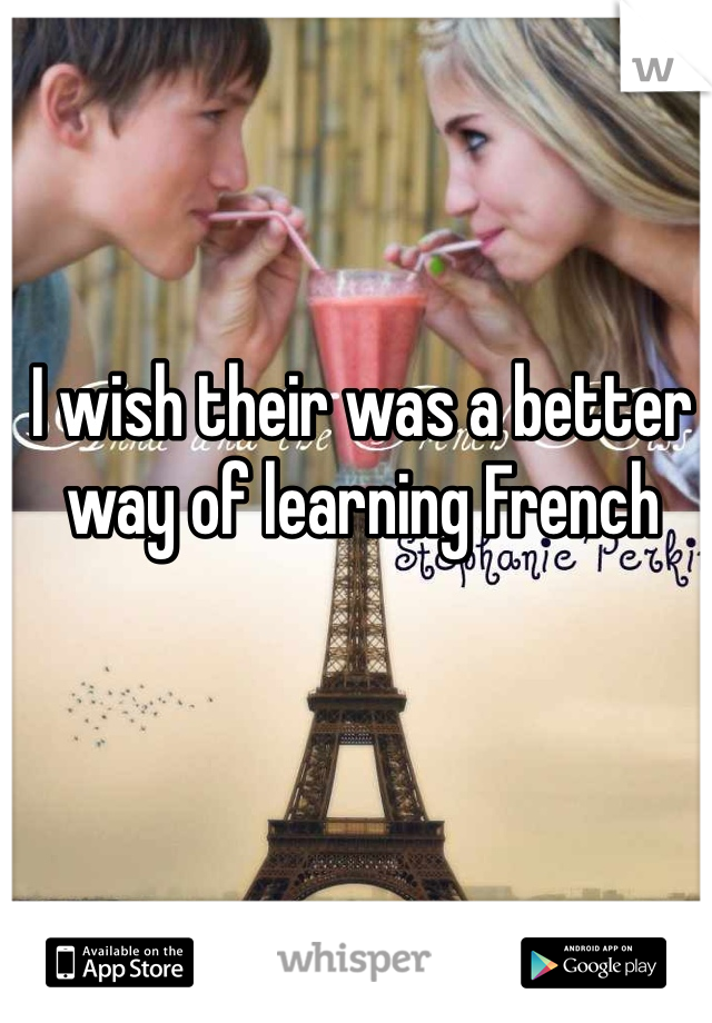 I wish their was a better way of learning French
