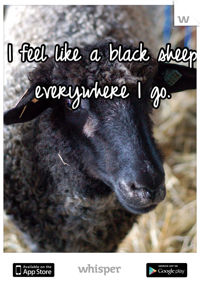 I feel like a black sheep everywhere I go.