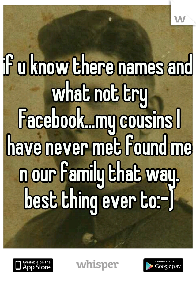 if u know there names and what not try Facebook...my cousins I have never met found me n our family that way. best thing ever to:-)