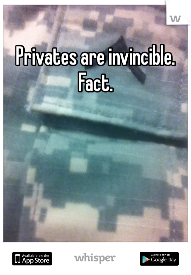Privates are invincible. Fact.