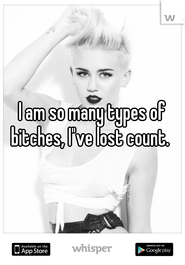 I am so many types of bitches, I"ve lost count.  