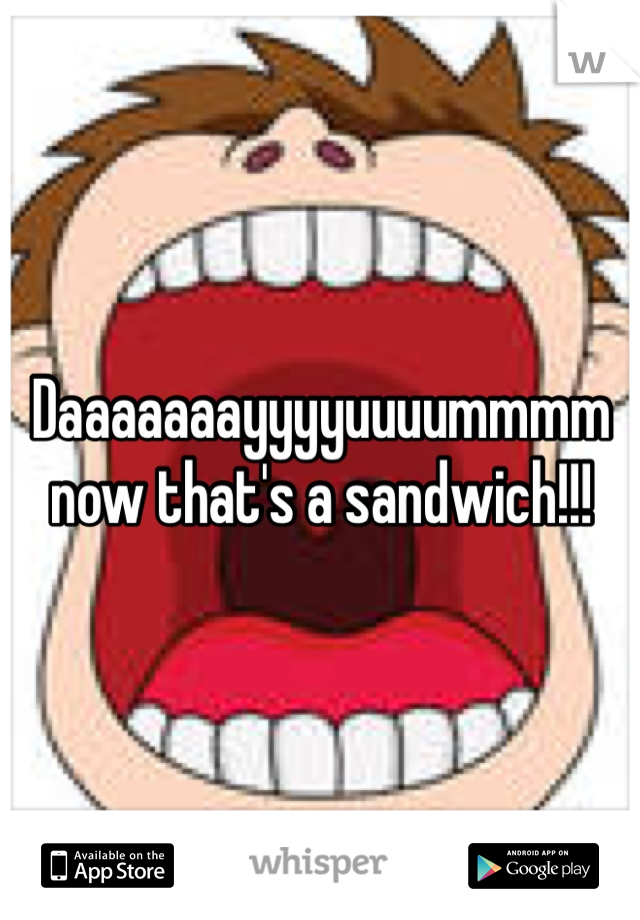 Daaaaaaayyyyuuuummmm now that's a sandwich!!!