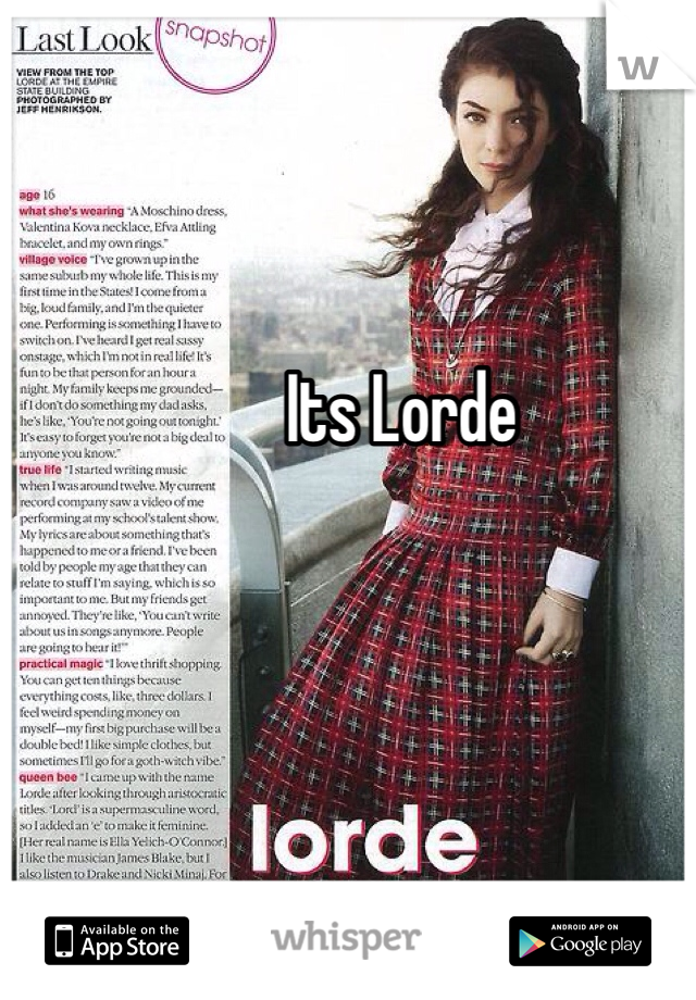 Its Lorde