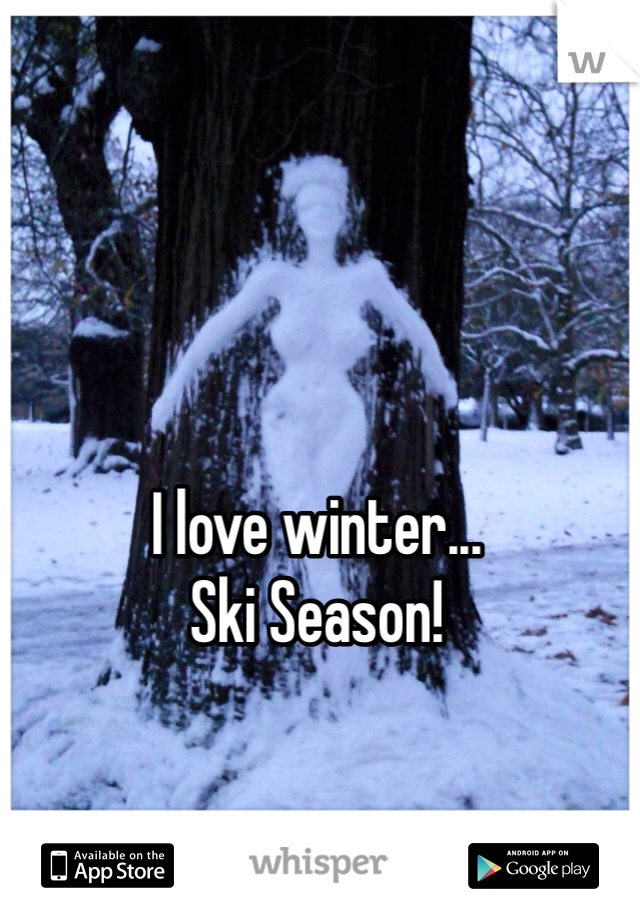 I love winter... 
Ski Season!