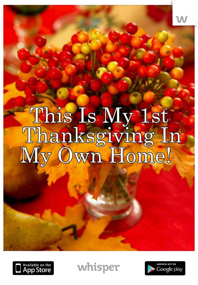 This Is My 1st Thanksgiving In My Own Home!  