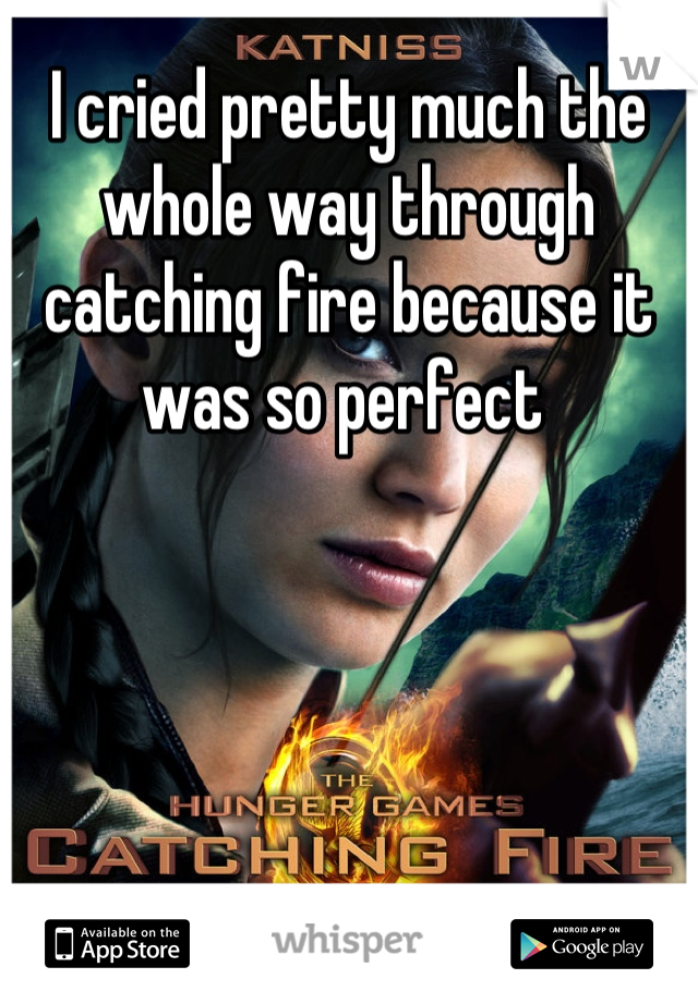 I cried pretty much the whole way through catching fire because it was so perfect 