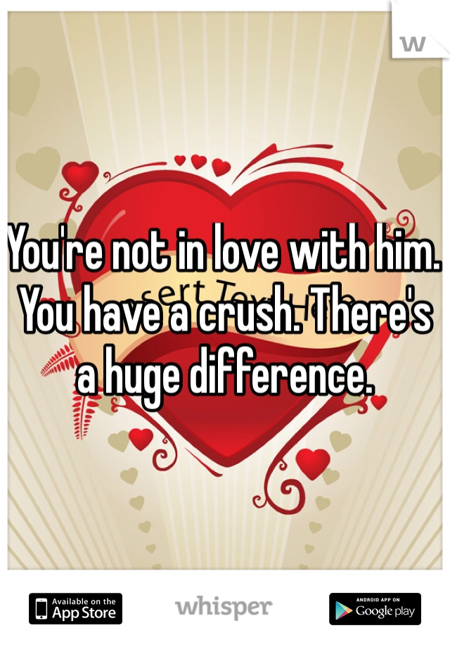 You're not in love with him. You have a crush. There's a huge difference.