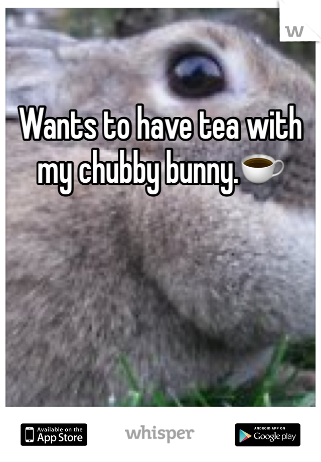 Wants to have tea with my chubby bunny.☕️