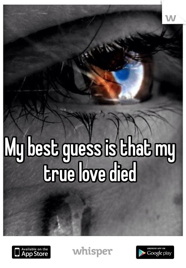 My best guess is that my true love died