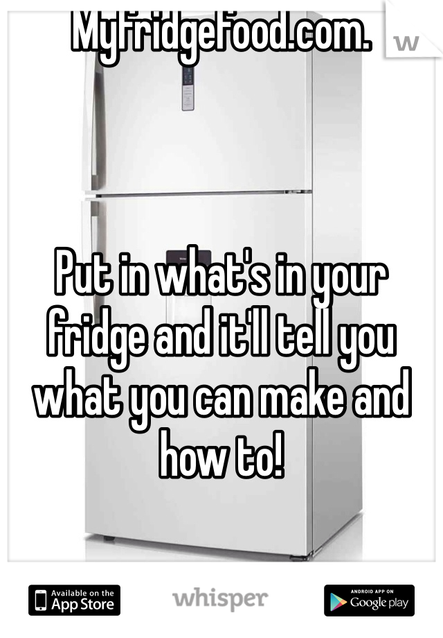 Myfridgefood.com.



Put in what's in your fridge and it'll tell you what you can make and how to!