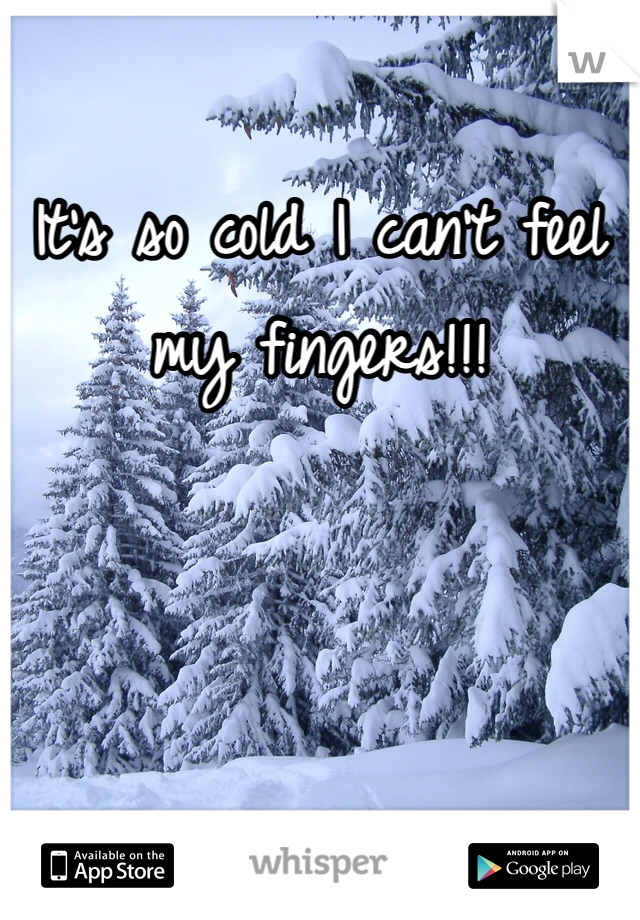 It's so cold I can't feel my fingers!!! 