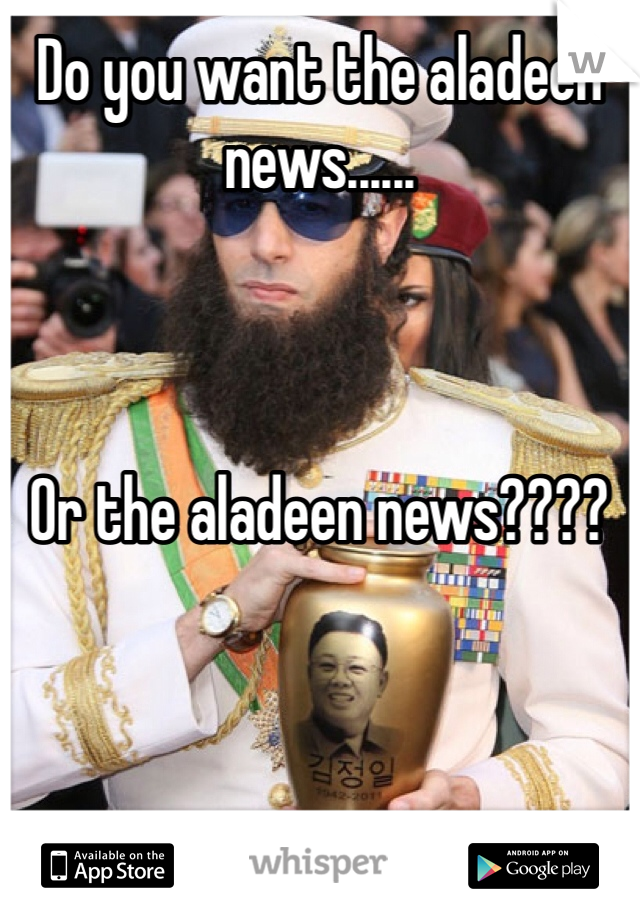 Do you want the aladeen news......



Or the aladeen news????