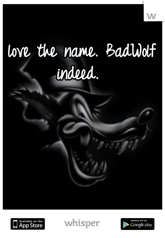 love the name. BadWolf indeed.  
