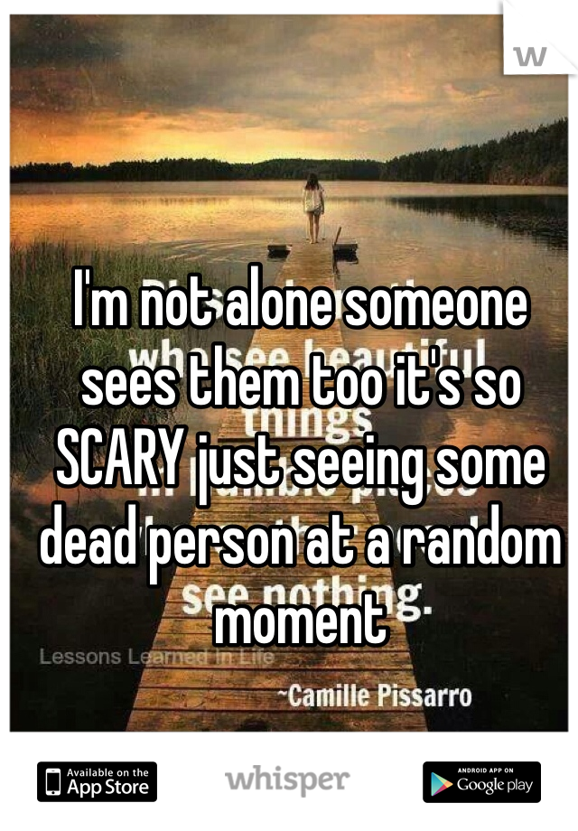 I'm not alone someone sees them too it's so SCARY just seeing some dead person at a random moment 