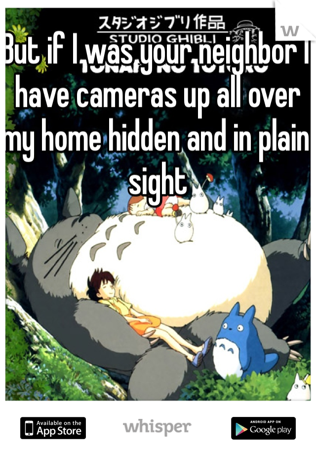 But if I was your neighbor I have cameras up all over my home hidden and in plain sight