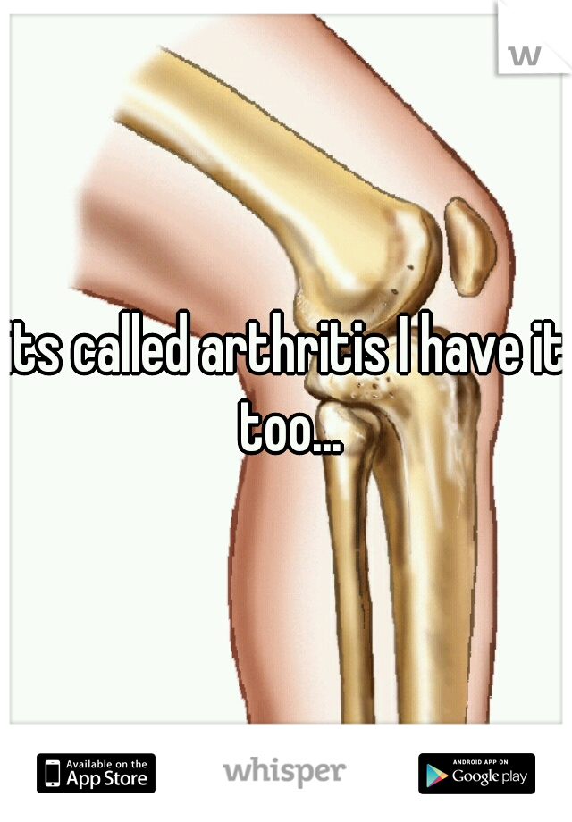 its called arthritis I have it too...
 