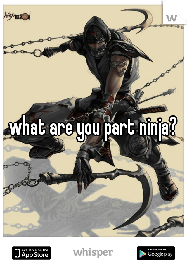 what are you part ninja?
