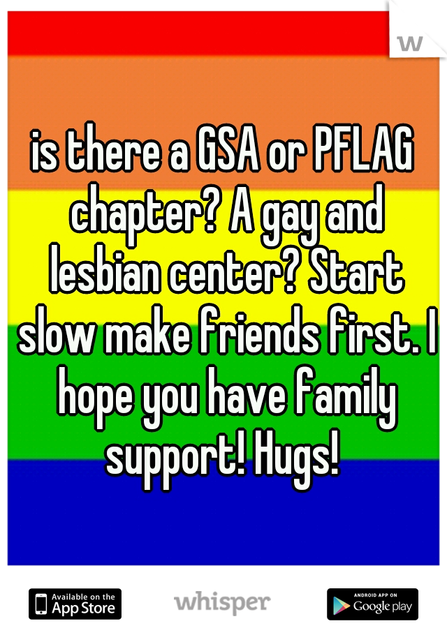 is there a GSA or PFLAG chapter? A gay and lesbian center? Start slow make friends first. I hope you have family support! Hugs! 