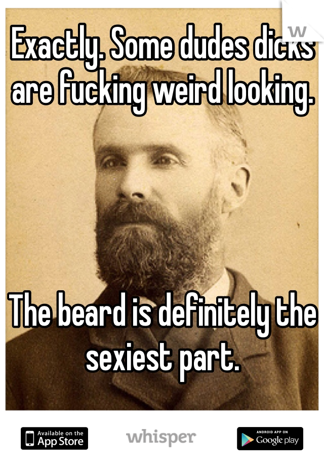 Exactly. Some dudes dicks are fucking weird looking.




The beard is definitely the sexiest part. 