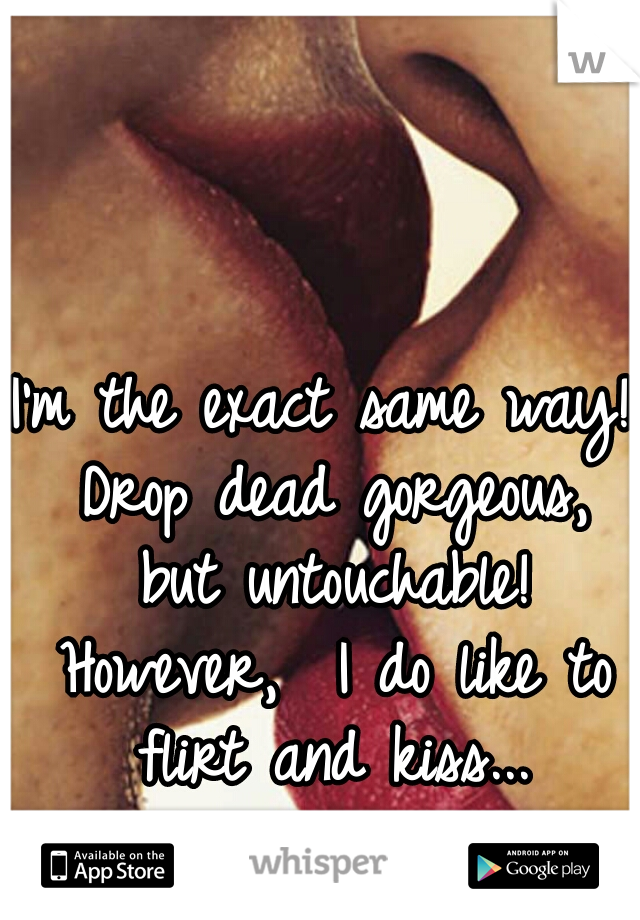 I'm the exact same way! Drop dead gorgeous, but untouchable! However,  I do like to flirt and kiss...