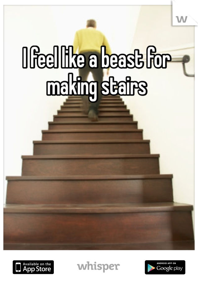 I feel like a beast for making stairs 