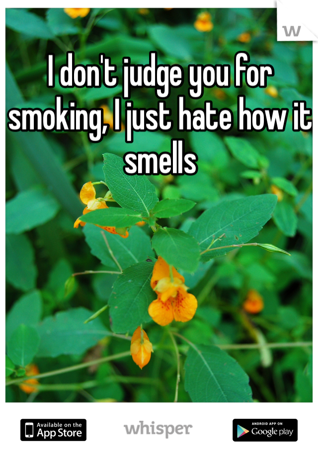 I don't judge you for smoking, I just hate how it smells 