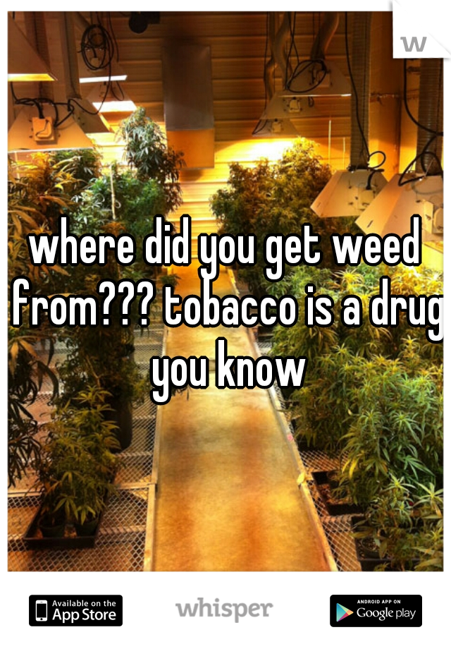 where did you get weed from??? tobacco is a drug you know