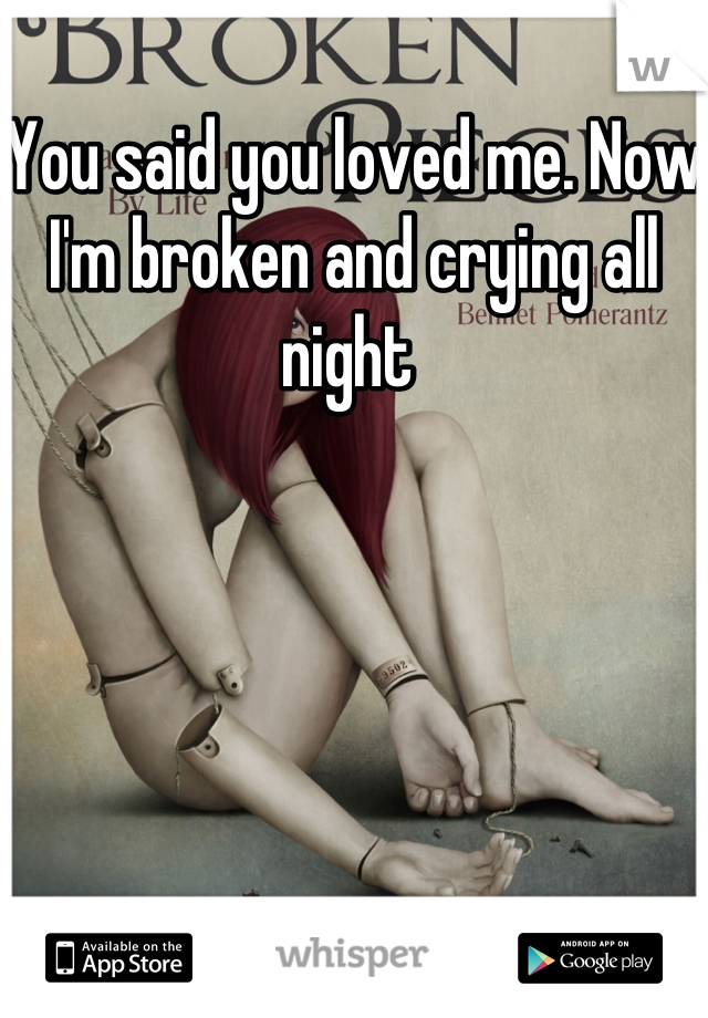You said you loved me. Now I'm broken and crying all night 