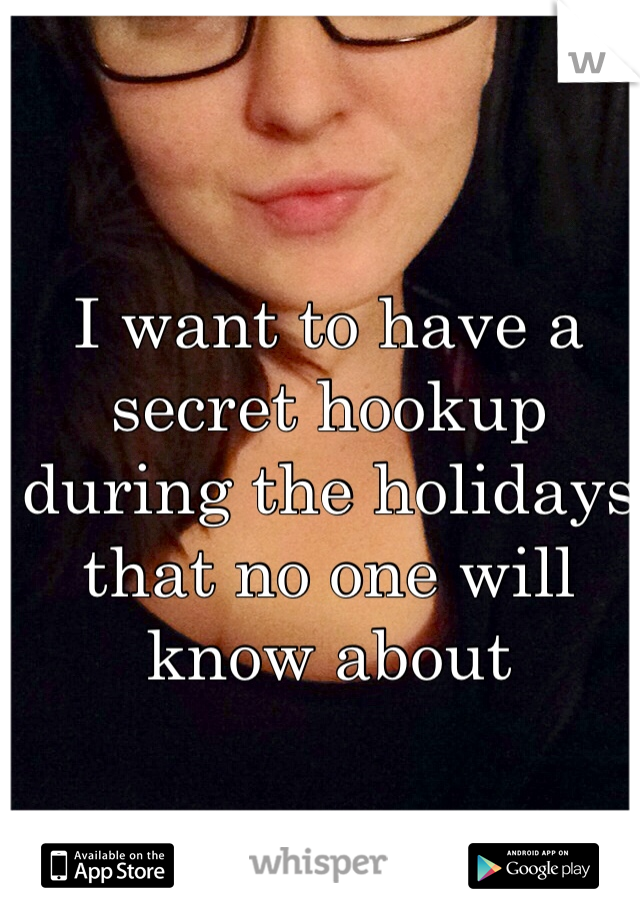 I want to have a secret hookup during the holidays that no one will know about