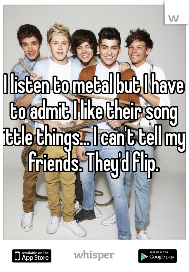 I listen to metal but I have to admit I like their song little things... I can't tell my friends. They'd flip. 