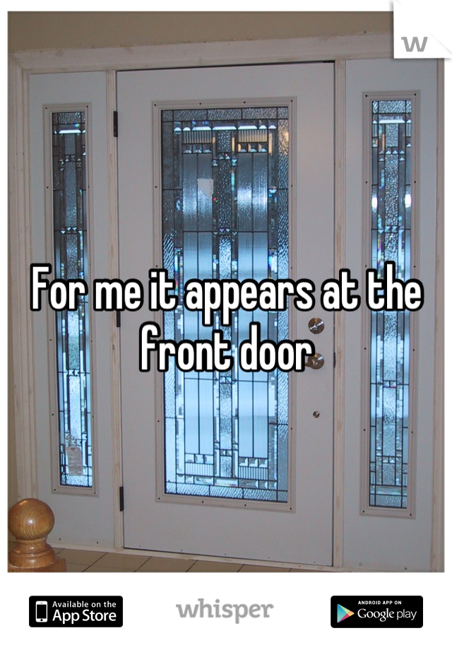 For me it appears at the front door