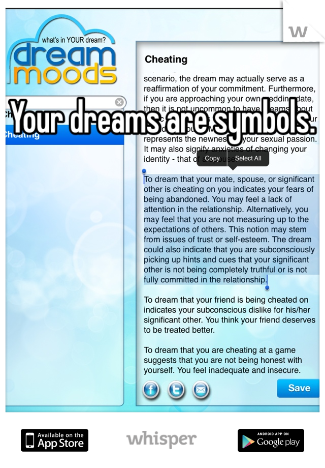 Your dreams are symbols.