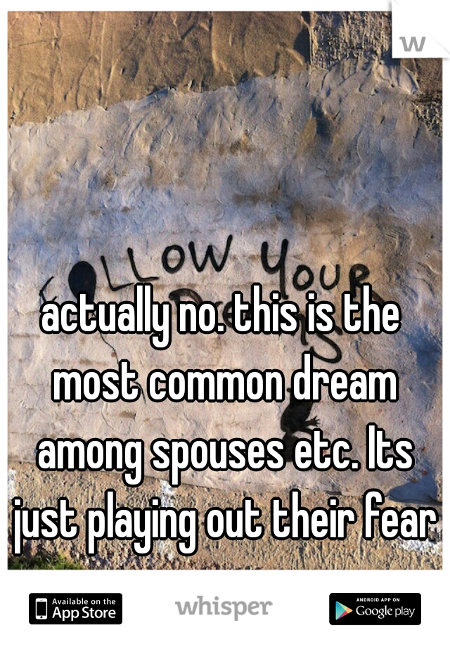 actually no. this is the most common dream among spouses etc. Its just playing out their fears