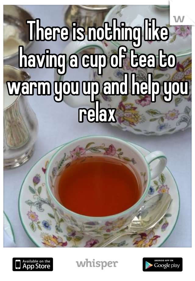 There is nothing like having a cup of tea to warm you up and help you relax