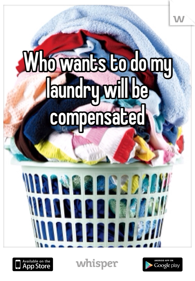 Who wants to do my laundry will be compensated 
