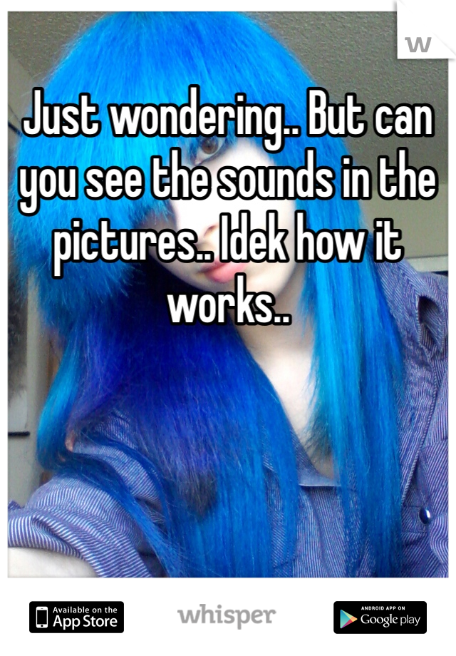 Just wondering.. But can you see the sounds in the pictures.. Idek how it works.. 