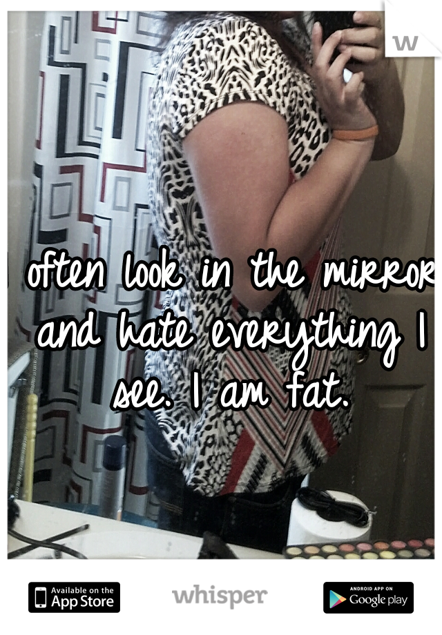 I often look in the mirror and hate everything I see. I am fat.