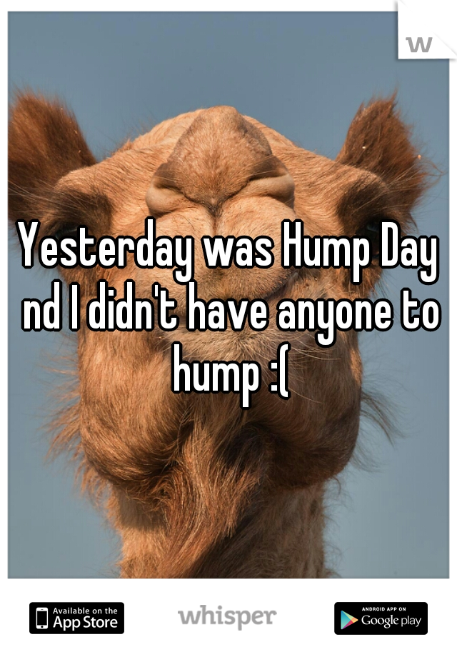 Yesterday was Hump Day nd I didn't have anyone to hump :(