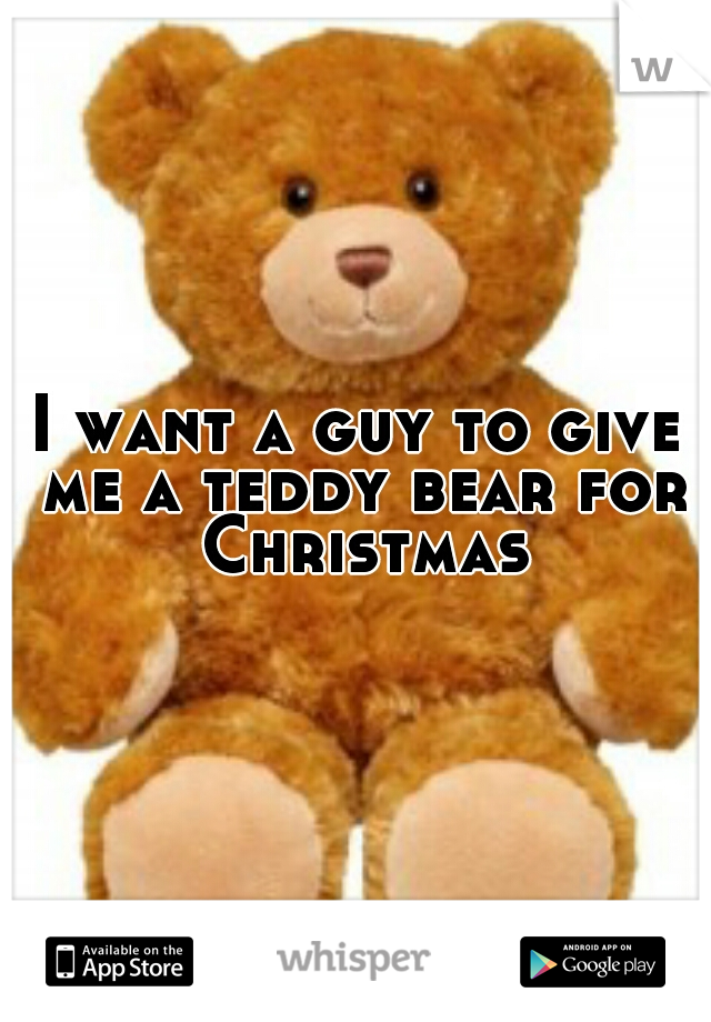 I want a guy to give me a teddy bear for Christmas